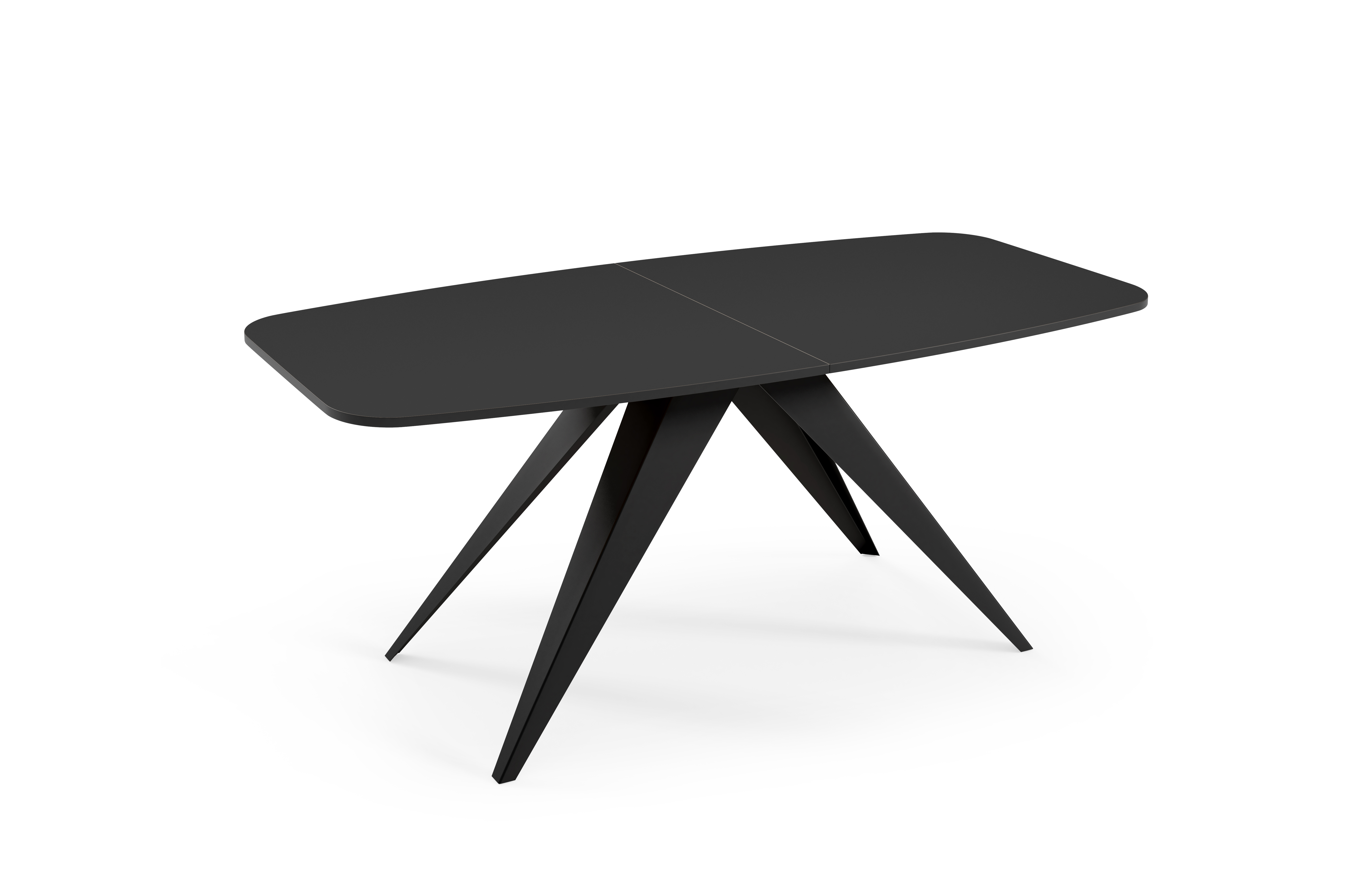 Rozkładany stół Aurora 160/200 cm z czarnym moletowanym blatem